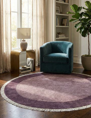 4' 9 x 4' 9 Hand Knotted Darya Wool Round Rug