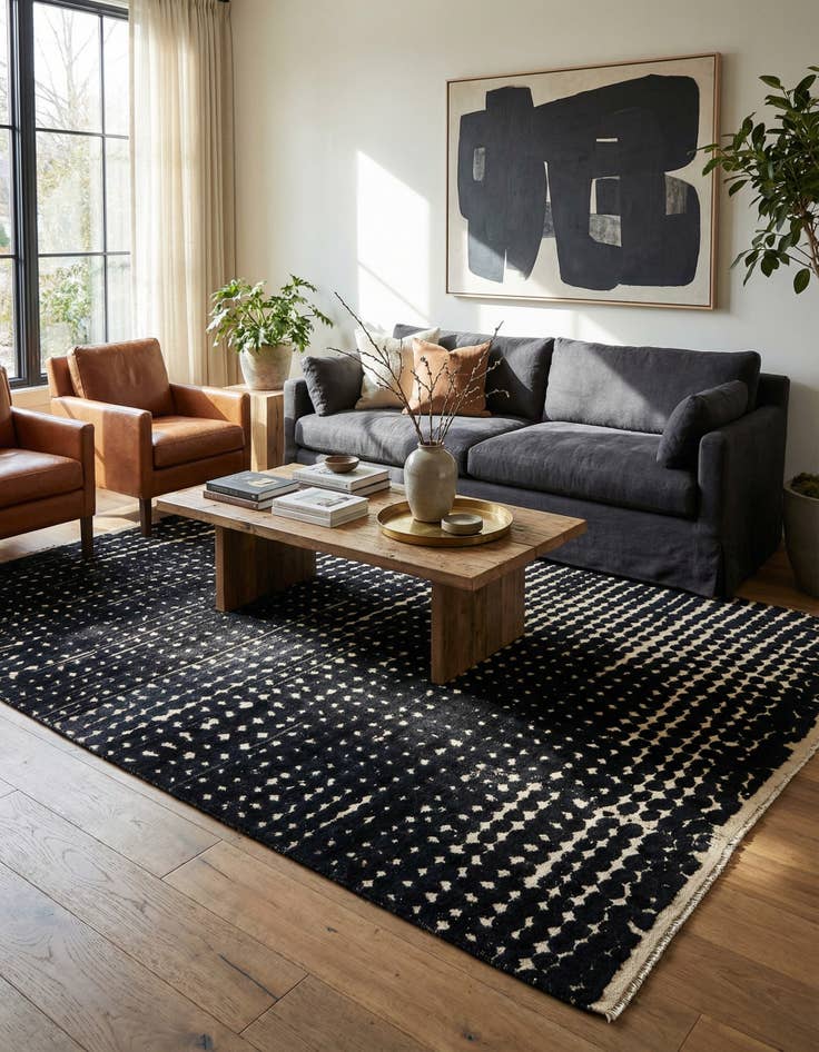 Detail image of 6' 5 x 10' 5  Hand Knotted Darya Wool Rug