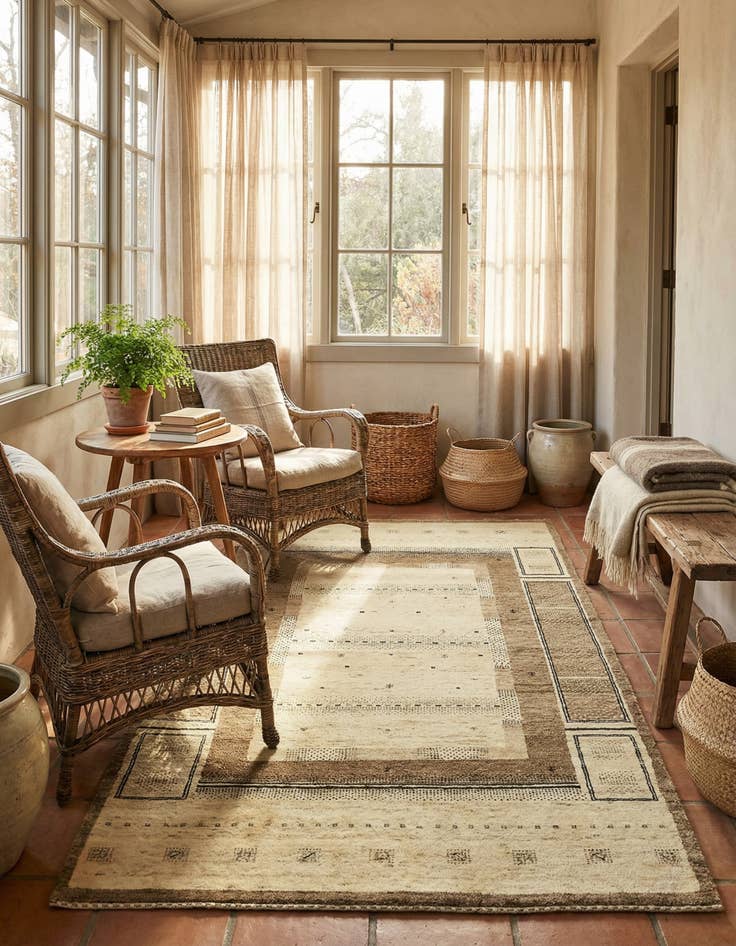 Detail image of 3' 10 x 6' 2  Hand Knotted Kashkuli Gabbeh Wool Rug