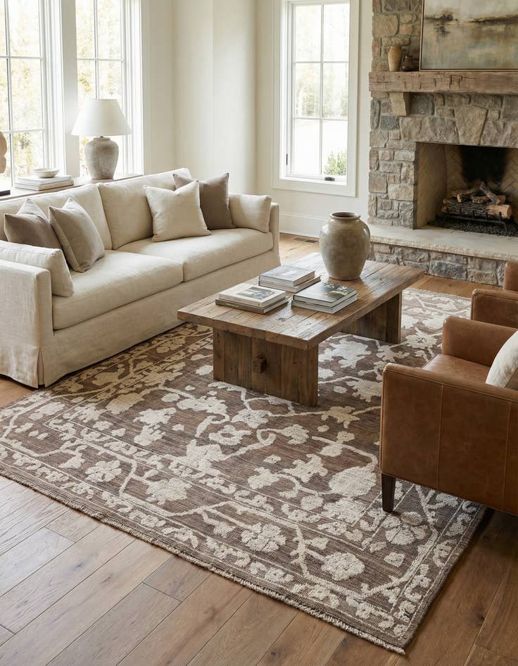 Detail image of 9' 2 x 12' 1  Hand Knotted Oushak Wool Rug