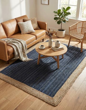 185cm x 275cm Handmade Braided Jute Rug