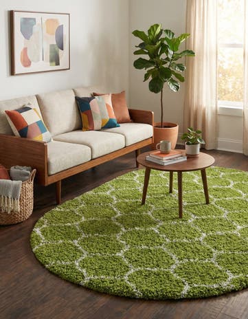 5' 3 x 8' Lattice Shag Oval Rug