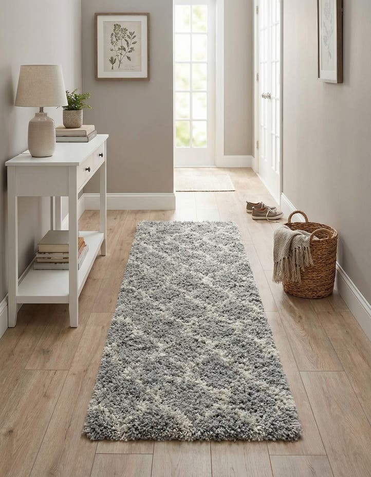 2' x 5' Lattice Shag Runner Rug