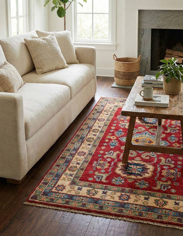 Detail image of 3' 2 x 5' Hand Knotted Kazak Rug