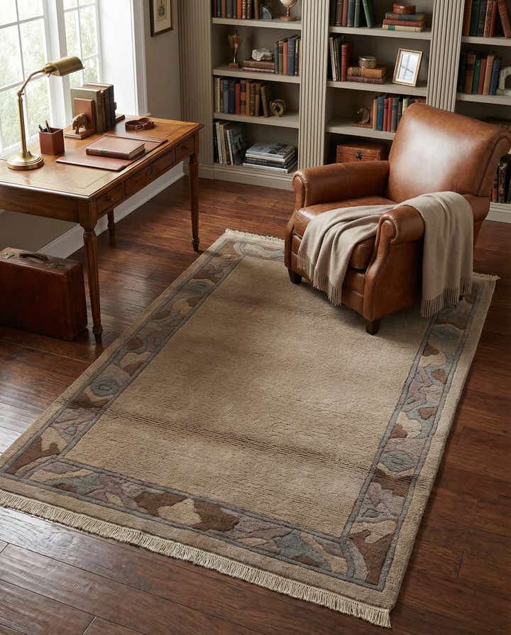 4' 3 x 6' 1 Hand Knotted Tibet Wool Rug