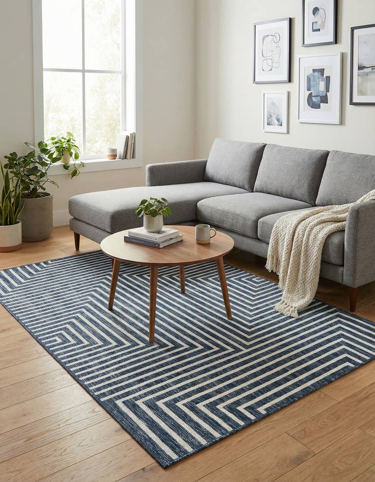 Detail image of 4' x 6'  Washable Modern Indoor / Outdoor Rug