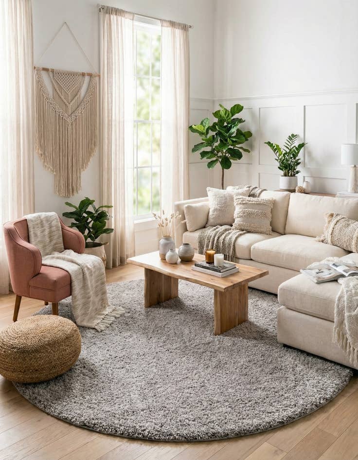 Detail image of 10' x 10' Jill Zarin Shaggy Chic Round Rug