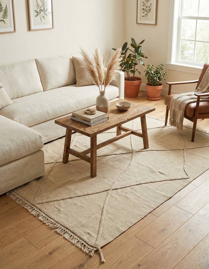 Detail image of 4' 10 x 6' 8  Hand Knotted Moroccan Wool Rug