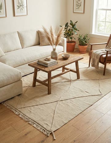 4' 10 x 6' 8 Hand Knotted Moroccan Wool Rug