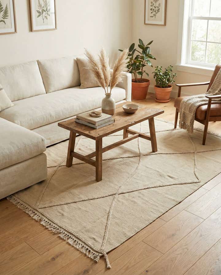 4' 10 x 6' 8 Hand Knotted Moroccan Wool Rug