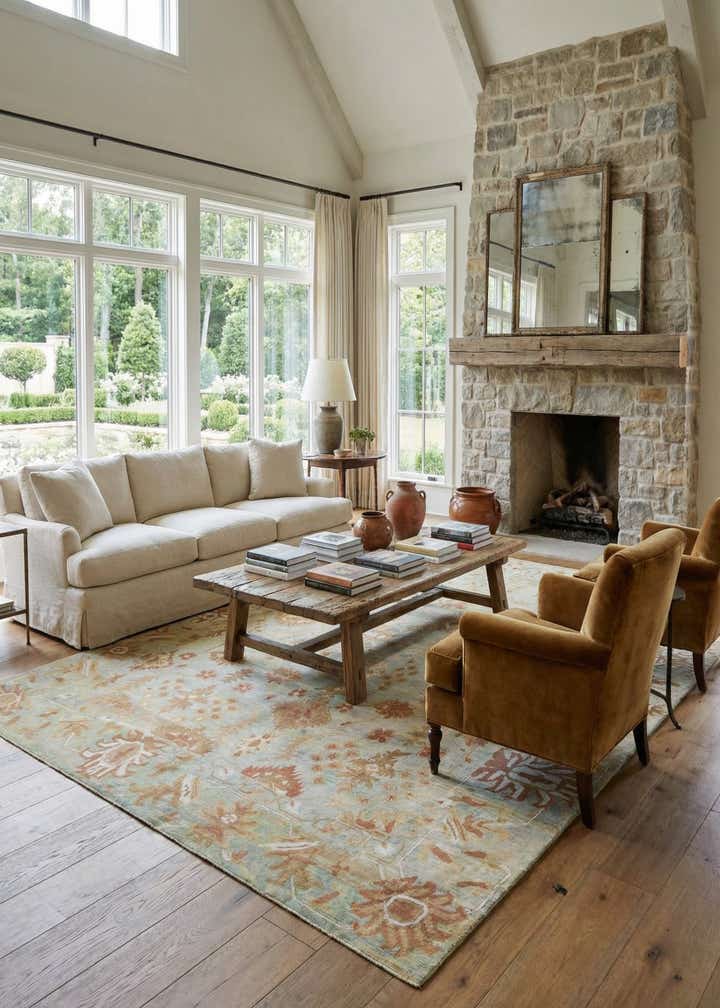 12' 10 x 18' 8 Hand Knotted Oushak Rug