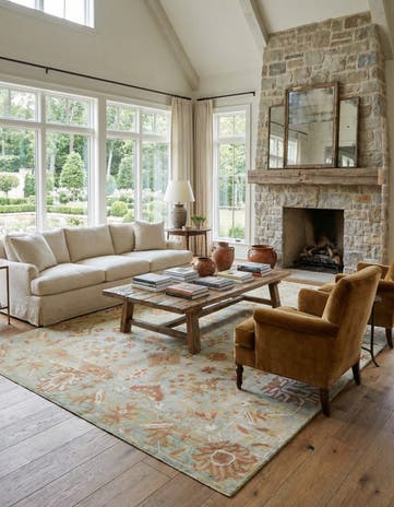 12' 10 x 18' 8 Hand Knotted Oushak Rug