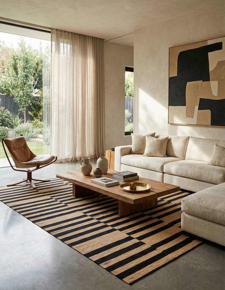 Detail image of  8' x 9' 5  Hand Woven Kilim Modern Wool Rug