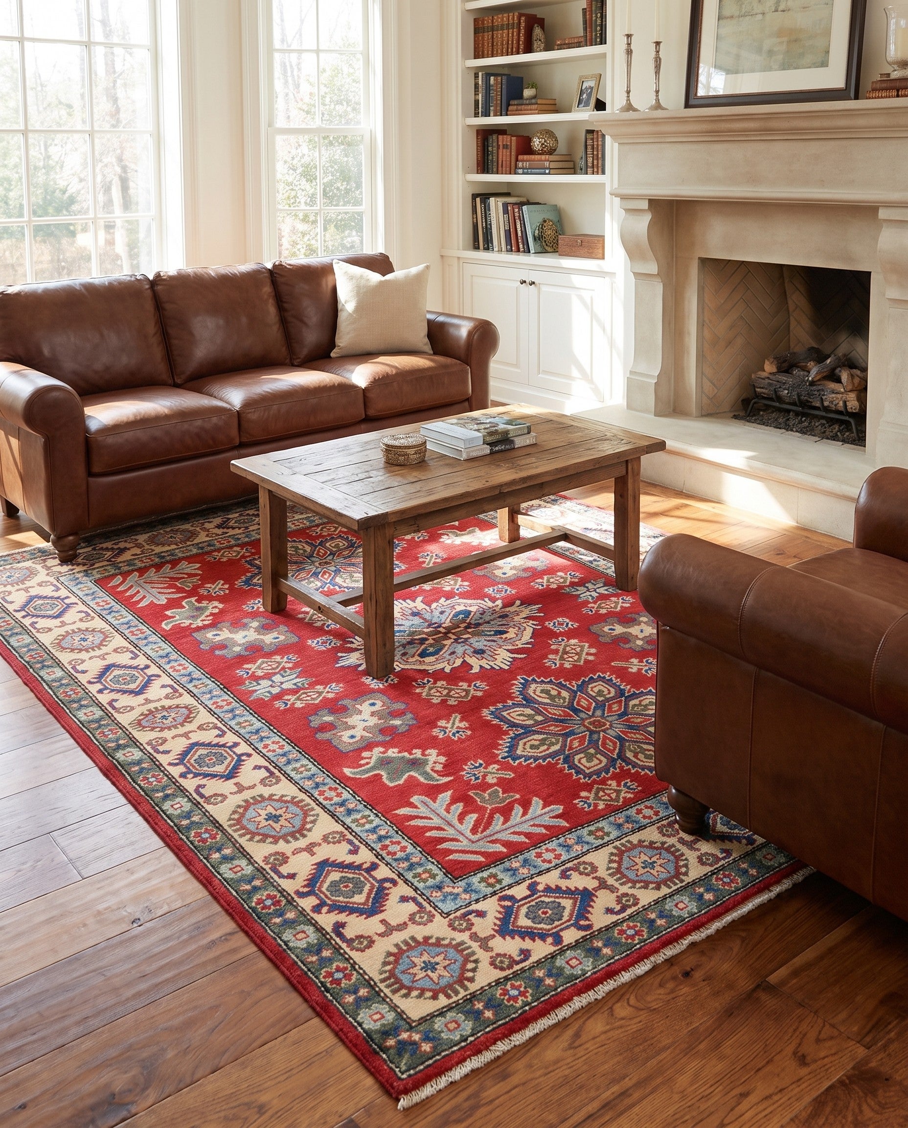 5' x 6' 9 Hand Knotted Kazak Rug