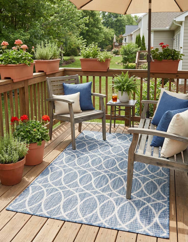 Detail image of  3' x 5' 3  Washable Lattice Indoor / Outdoor Rug