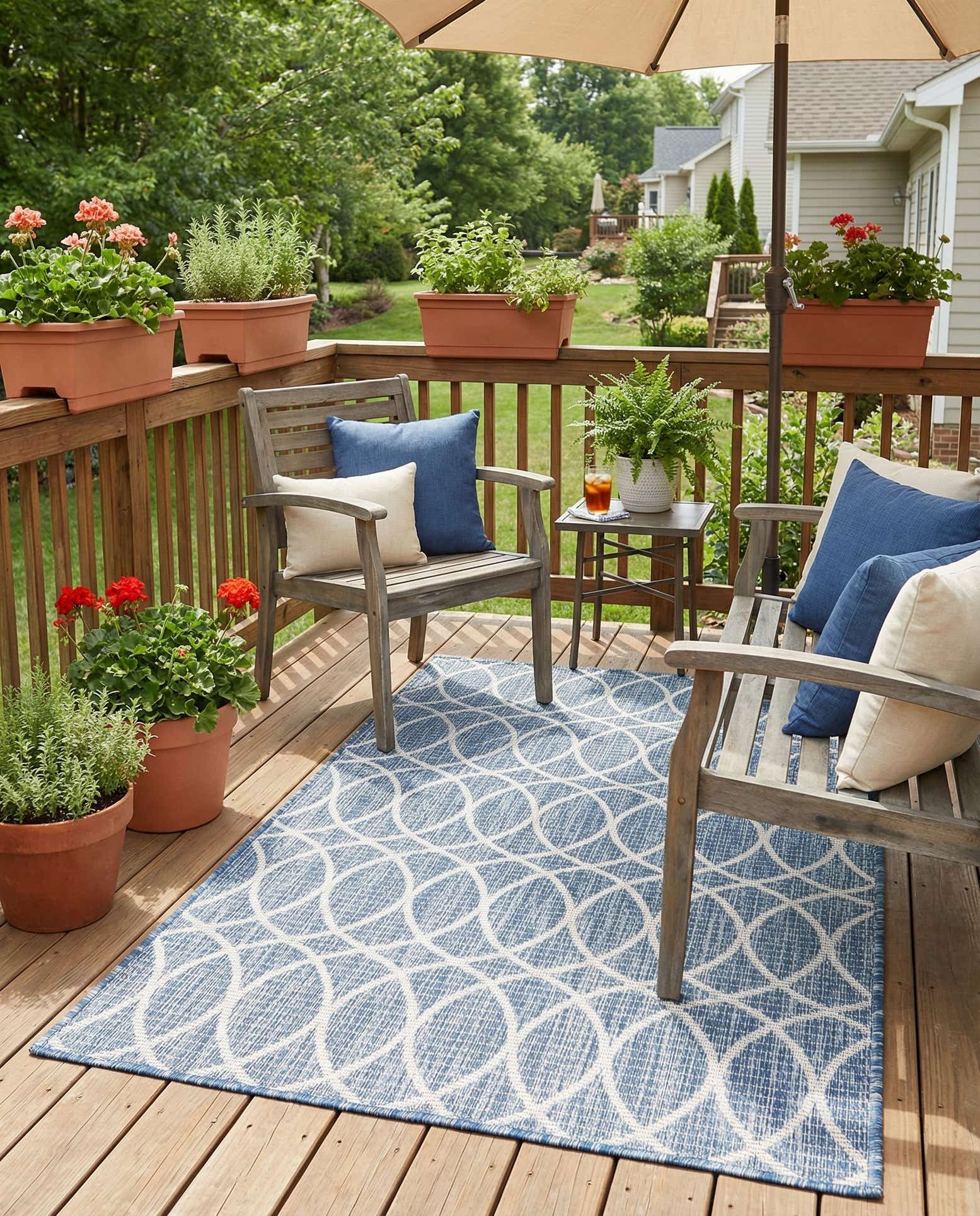 3' x 5' 3 Easy-Clean Trellis Indoor / Outdoor Rug