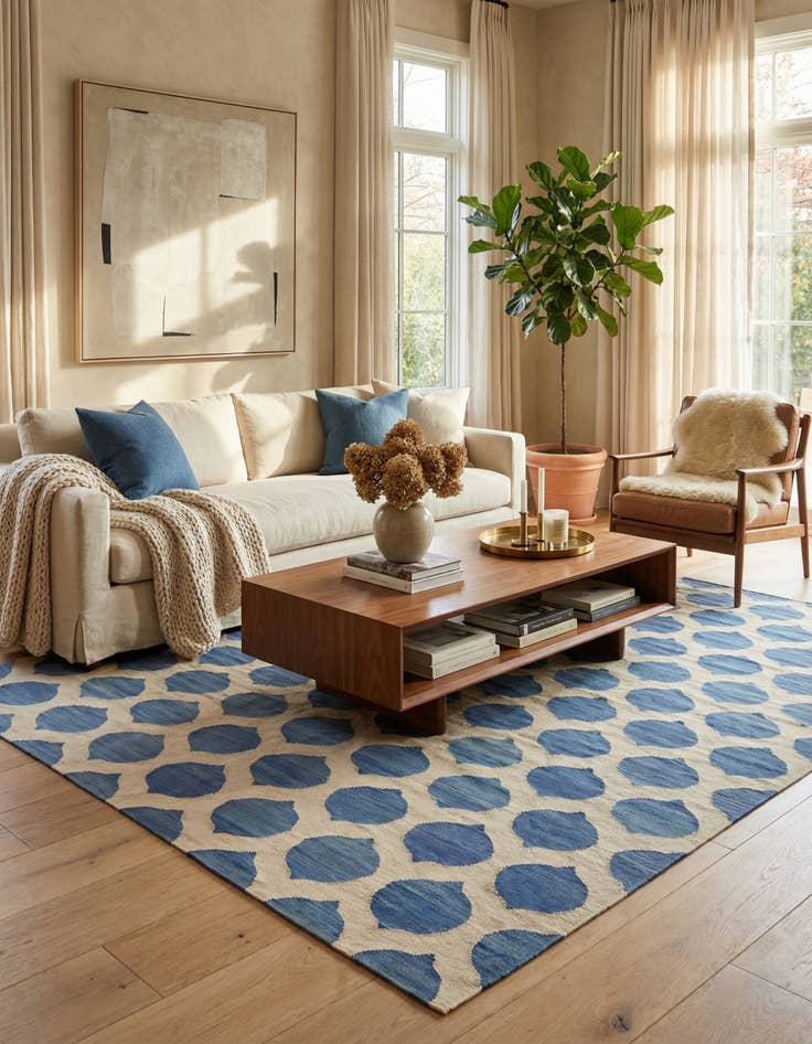 Detail image of 8' 5 x 9' 9  Hand Woven Kilim Modern Wool Rug