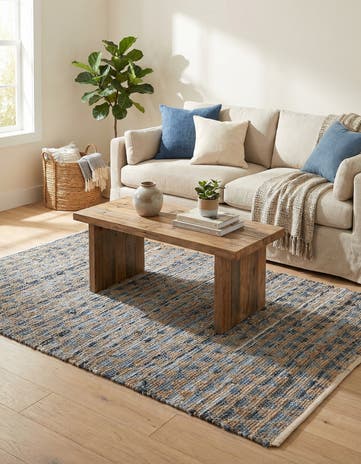 4' 1 x 6' 1 Hand Woven Chindi Jute Rug
