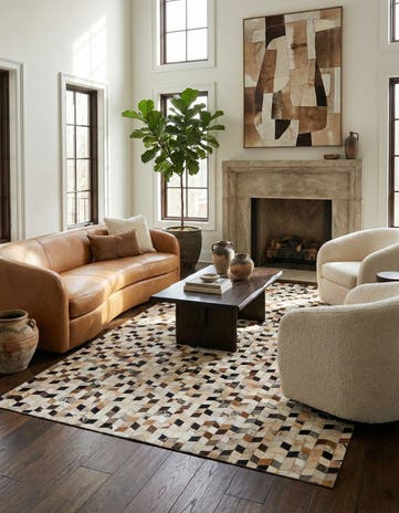 5' x 7' 11 Cowhide - Patchwork Rug