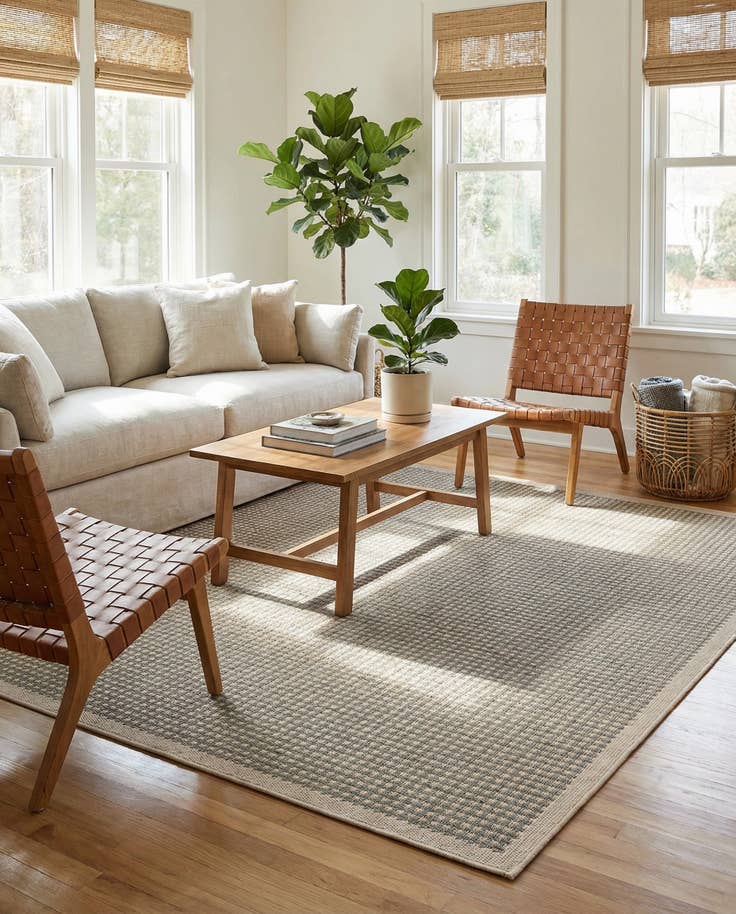 Detail image of 7' 10 x 7' 10 Easy-Clean Border Indoor / Outdoor Square Rug