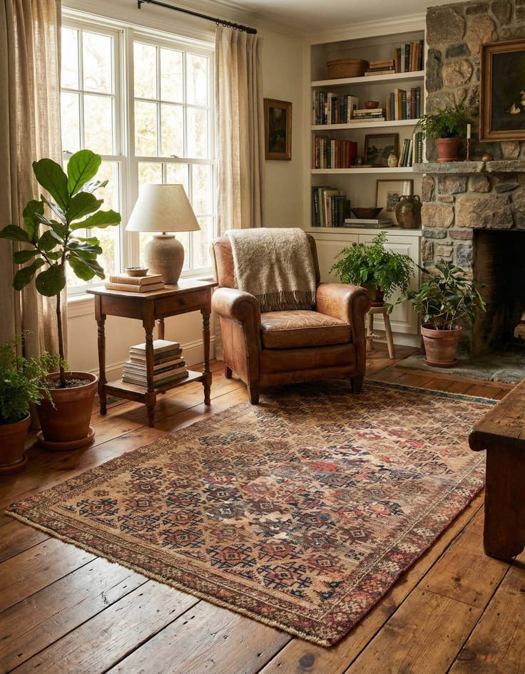 Detail image of 3' 1 x 5' 5  Hand Knotted Ultra Vintage Persian Wool Rug