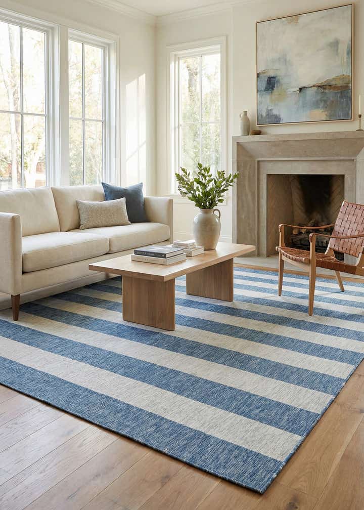 10' 8 x 10' 8 Easy-Clean Ribbon Indoor / Outdoor Square Rug