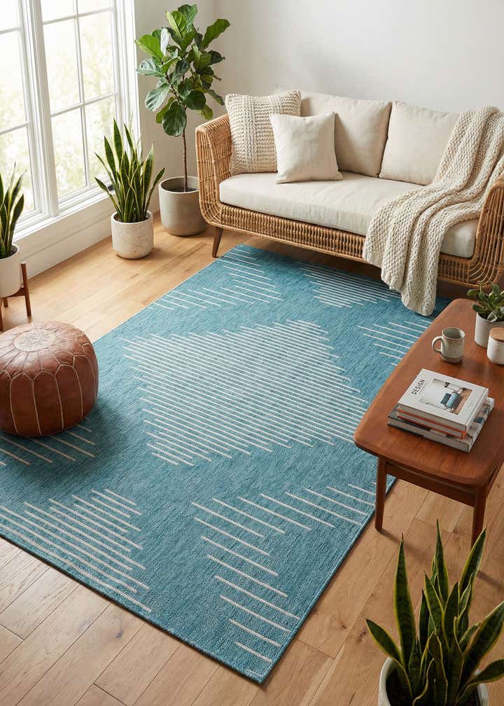 5' 3 x 8' Easy-Clean Modern Indoor / Outdoor Rug