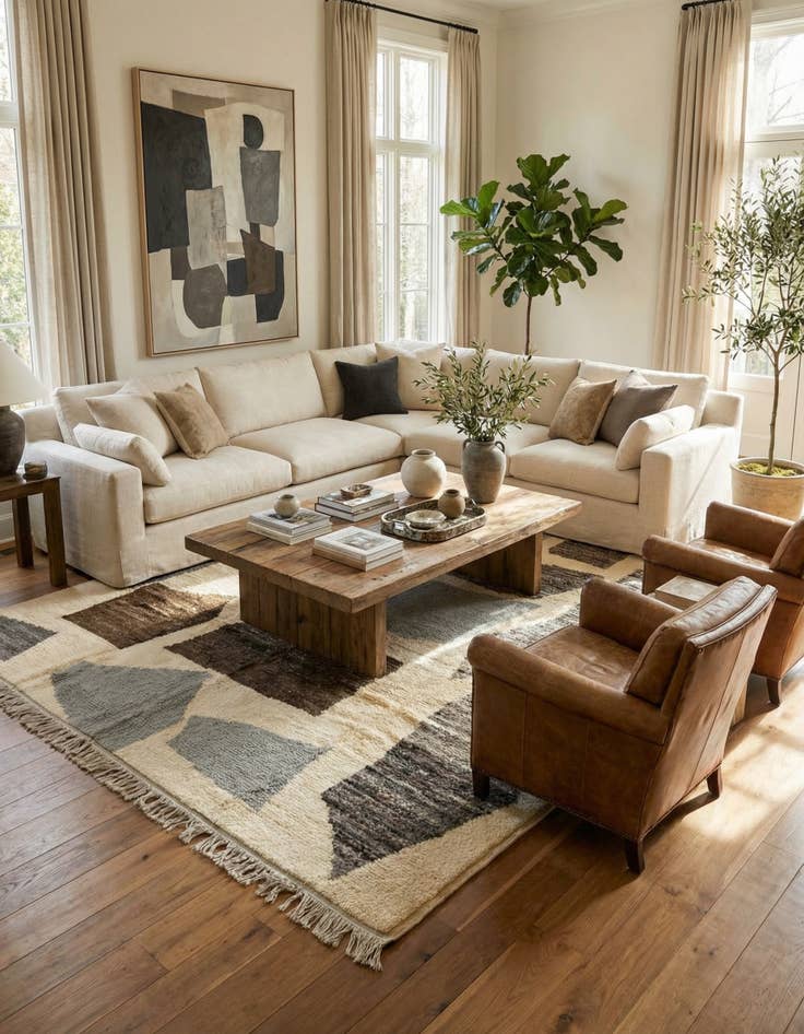 Detail image of 8' 4 x 10' 3  Hand Knotted Moroccan Wool Rug