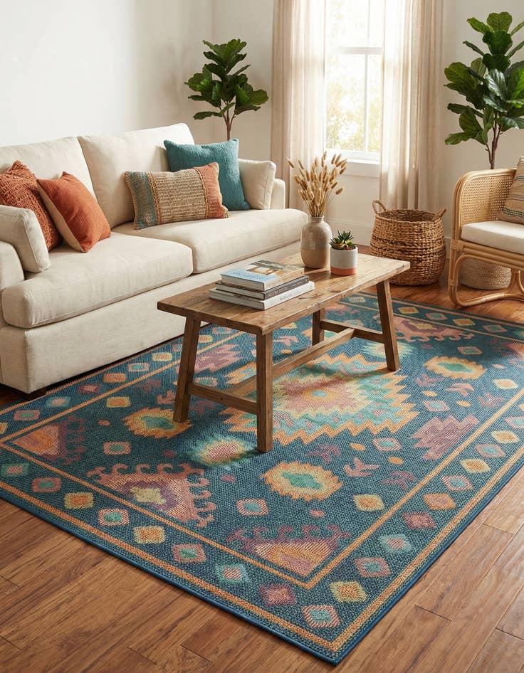 Detail image of  5' 3 x 8'  Washable Baja Indoor / Outdoor Rug