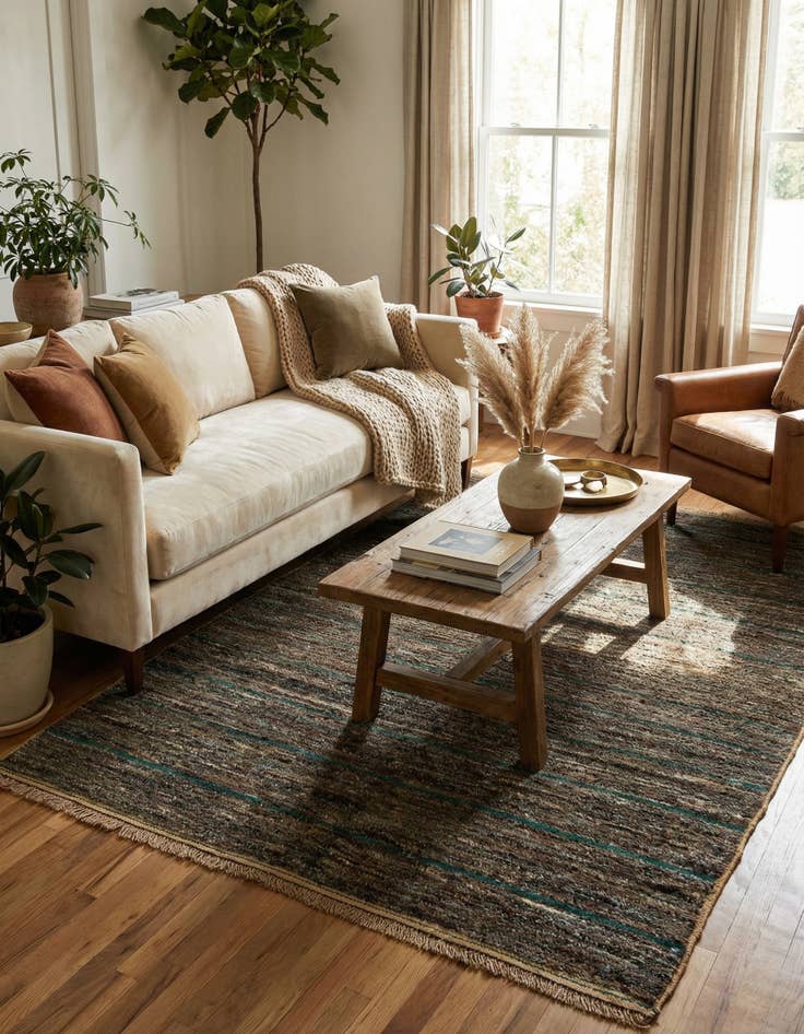 Detail image of 6' 3 x 9' 4  Hand Knotted Moroccan Wool Rug