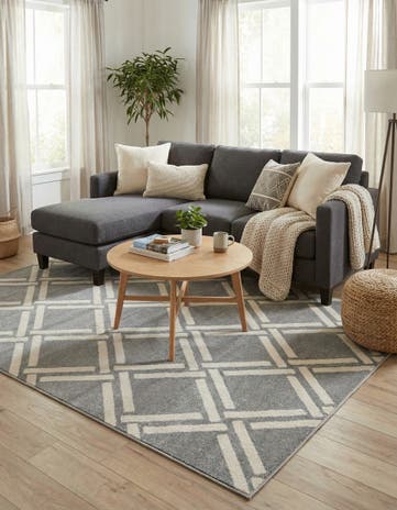 Gray Lattice Rug