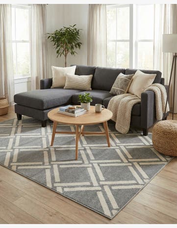 Gray Lattice Rug