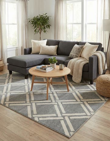 Gray Lattice Rug