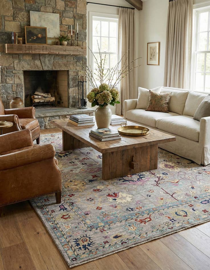 Detail image of 8' 2 x 10' Hand Knotted Oushak Rug