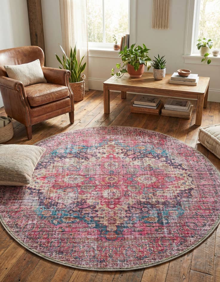 Detail image of  7' 3 x 7' 3  Washable Mangata Round Rug