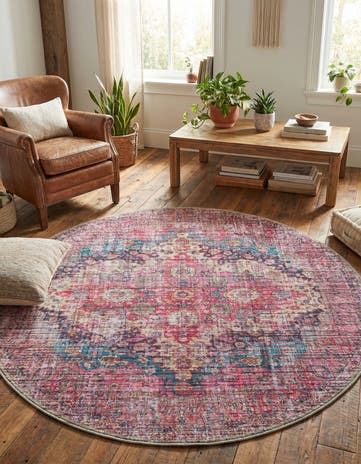7' 3 x 7' 3 Washable Mangata Round Rug
