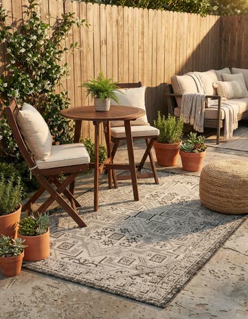 3' x 5' 3 Easy-Clean Aztec Indoor / Outdoor Rug