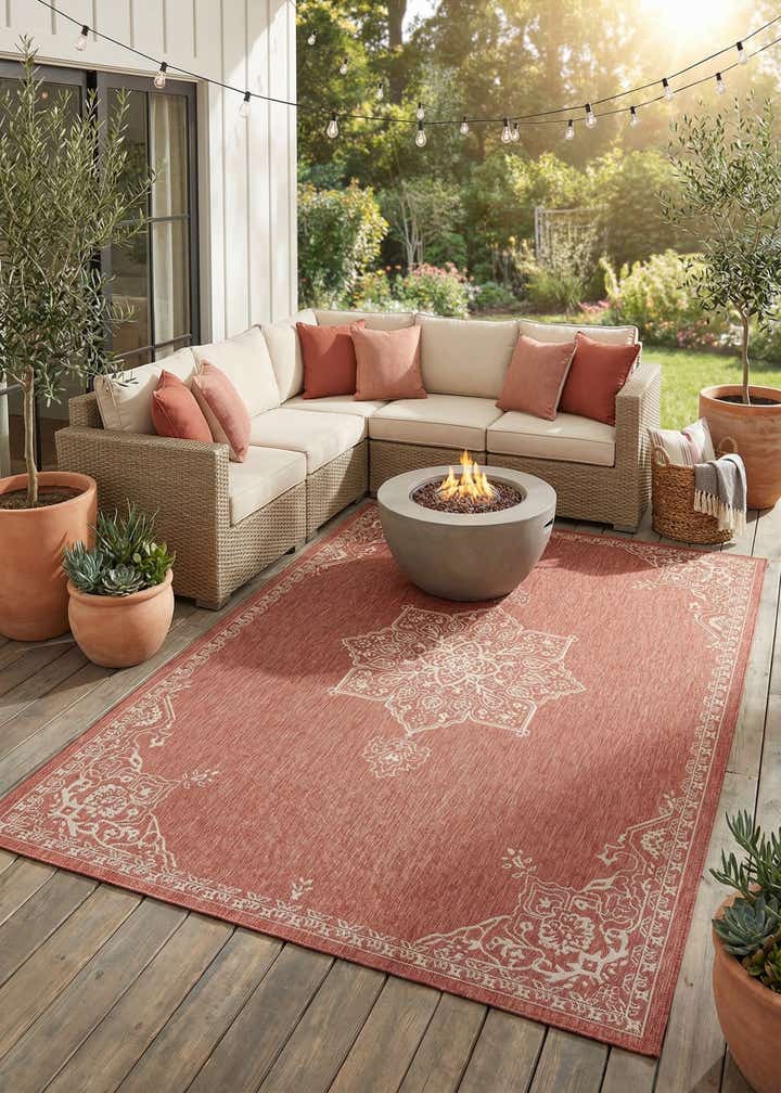 10' x 14' Easy-Clean Traditional Indoor / Outdoor Rug