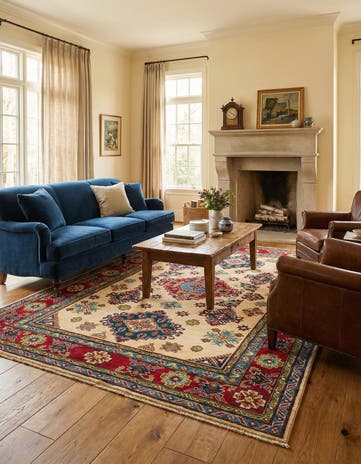 5' 8 x 8' 1 Hand Knotted Kazak Rug