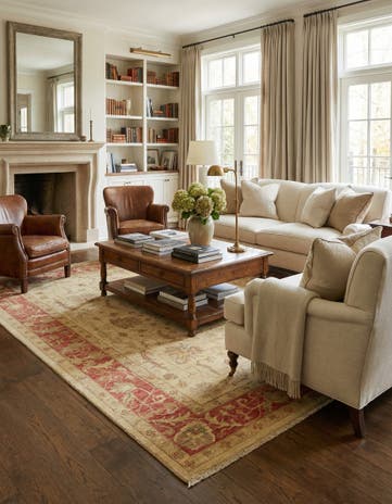5' 9 x 6' 8 Hand Knotted Peshawar Ziegler Rug