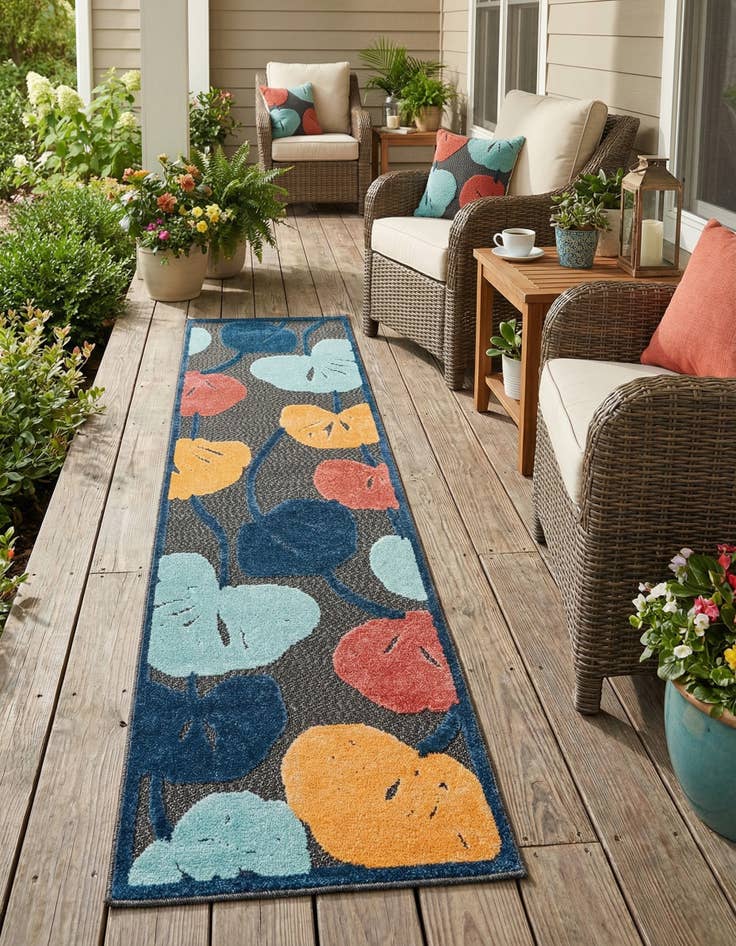 Detail image of 2' x 8'  Washable Belize Indoor / Outdoor Runner Rug
