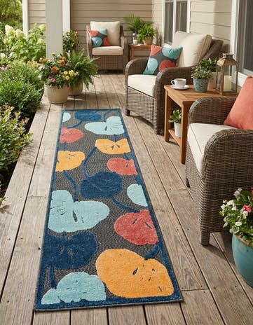 Charcoal Easy-Clean Belize Indoor / Outdoor Runner Rug