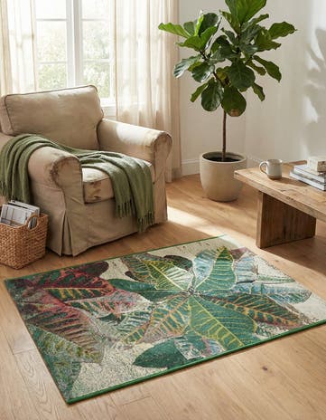 2' x 3' Easy-Clean Botanical Indoor / Outdoor Rug