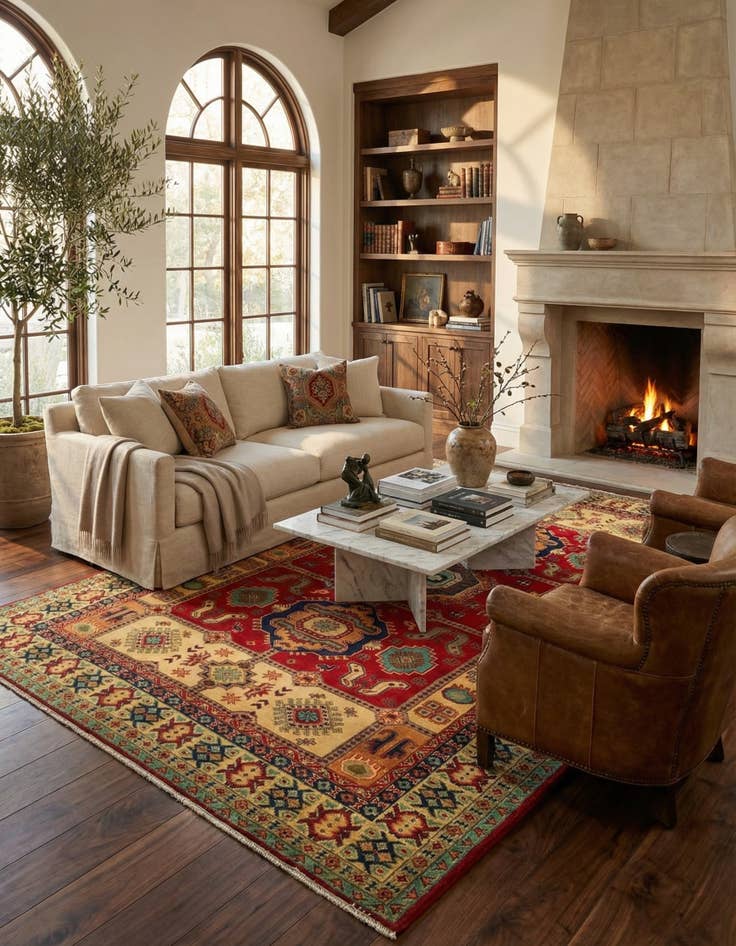 Detail image of  6' 7 x 10' 1  Hand Knotted Kazak Rug