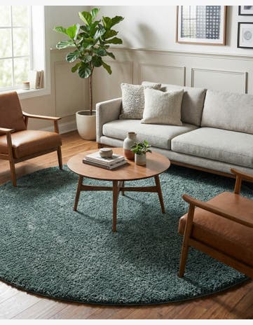 Rosemary Green Jill Zarin Shaggy Chic Round Rug