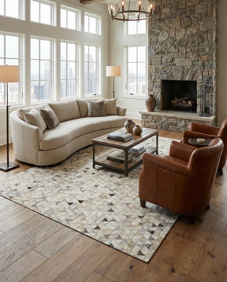 Detail image of 5' x 8' Cowhide - Patchwork Rug