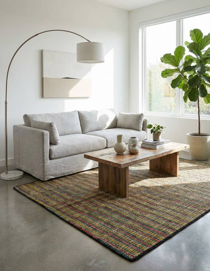 Detail image of 5' 4 x 8'  Hand Knotted Darya Wool Rug