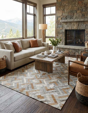 4' 10 x 7' 9 Cowhide Rug