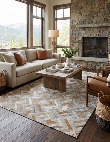 4' 10 x 7' 9 Cowhide Rug