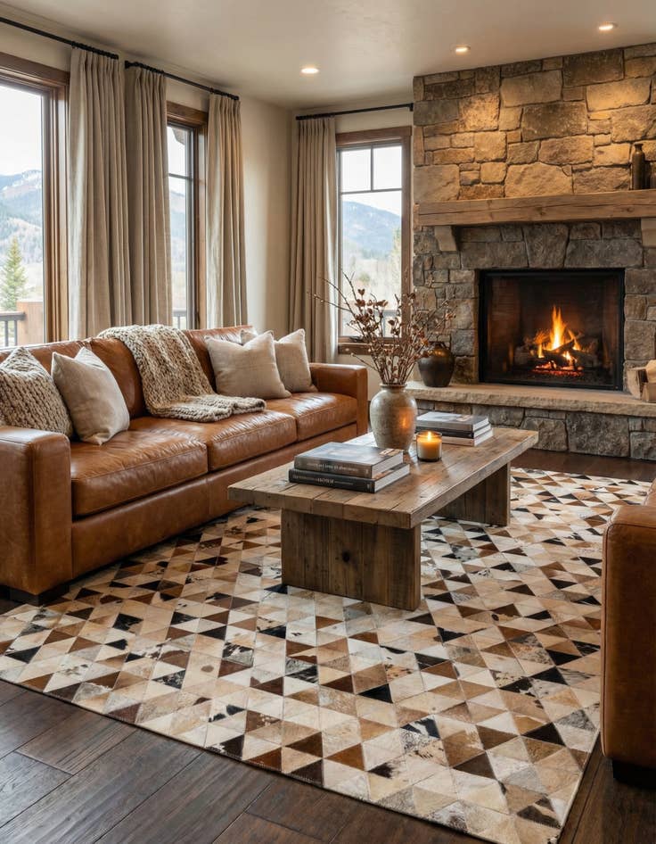 Detail image of 5' 1 x 7' 11 Cowhide - Patchwork Rug